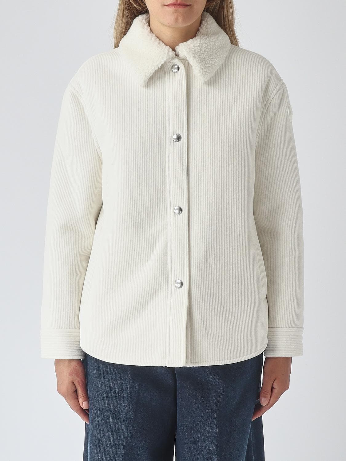 Colmar Cropped Corduroy Shirt Jacket with Fur Collar