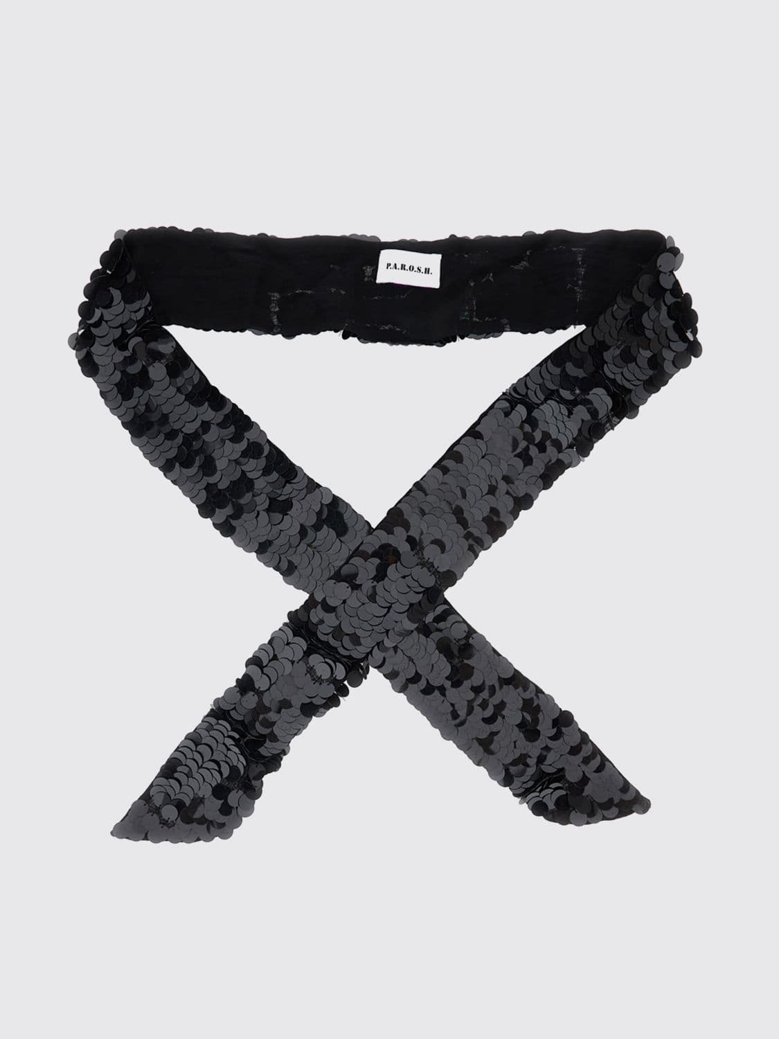 Parosh P. A.R. O.S. H. Polyamide Evening Scarf with Sequin Embroidery