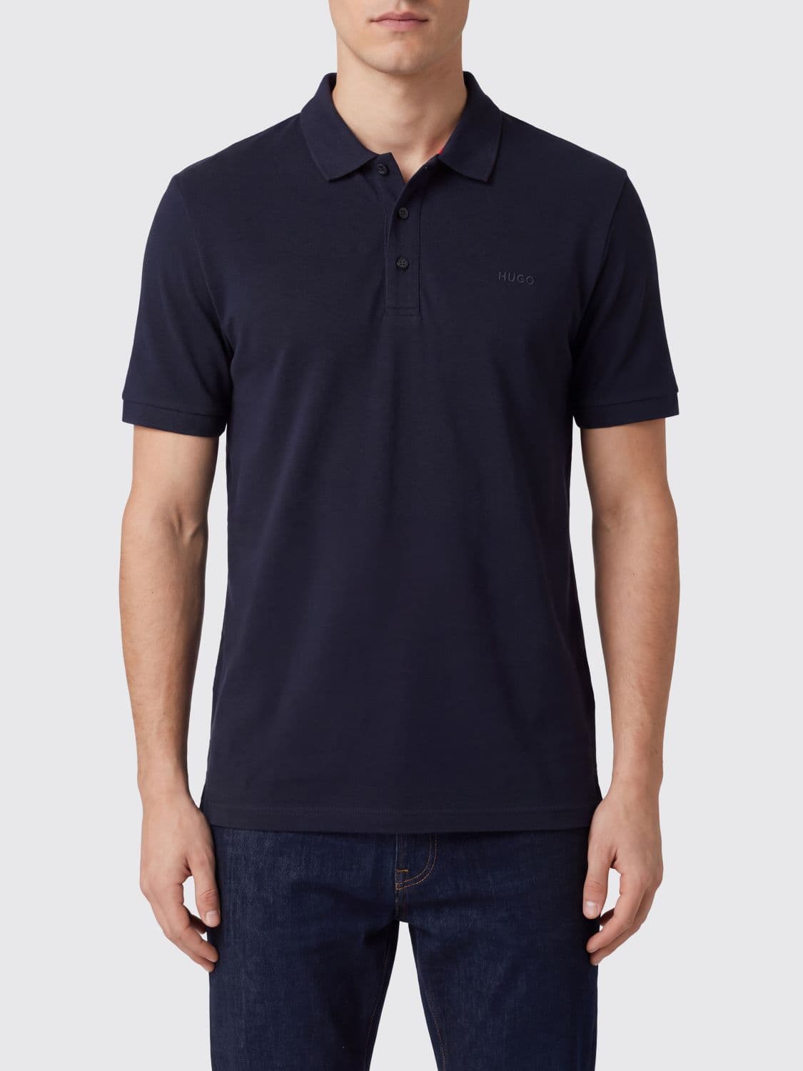 Hugo Cotton Polo Shirt with Tone-on-Tone Logo