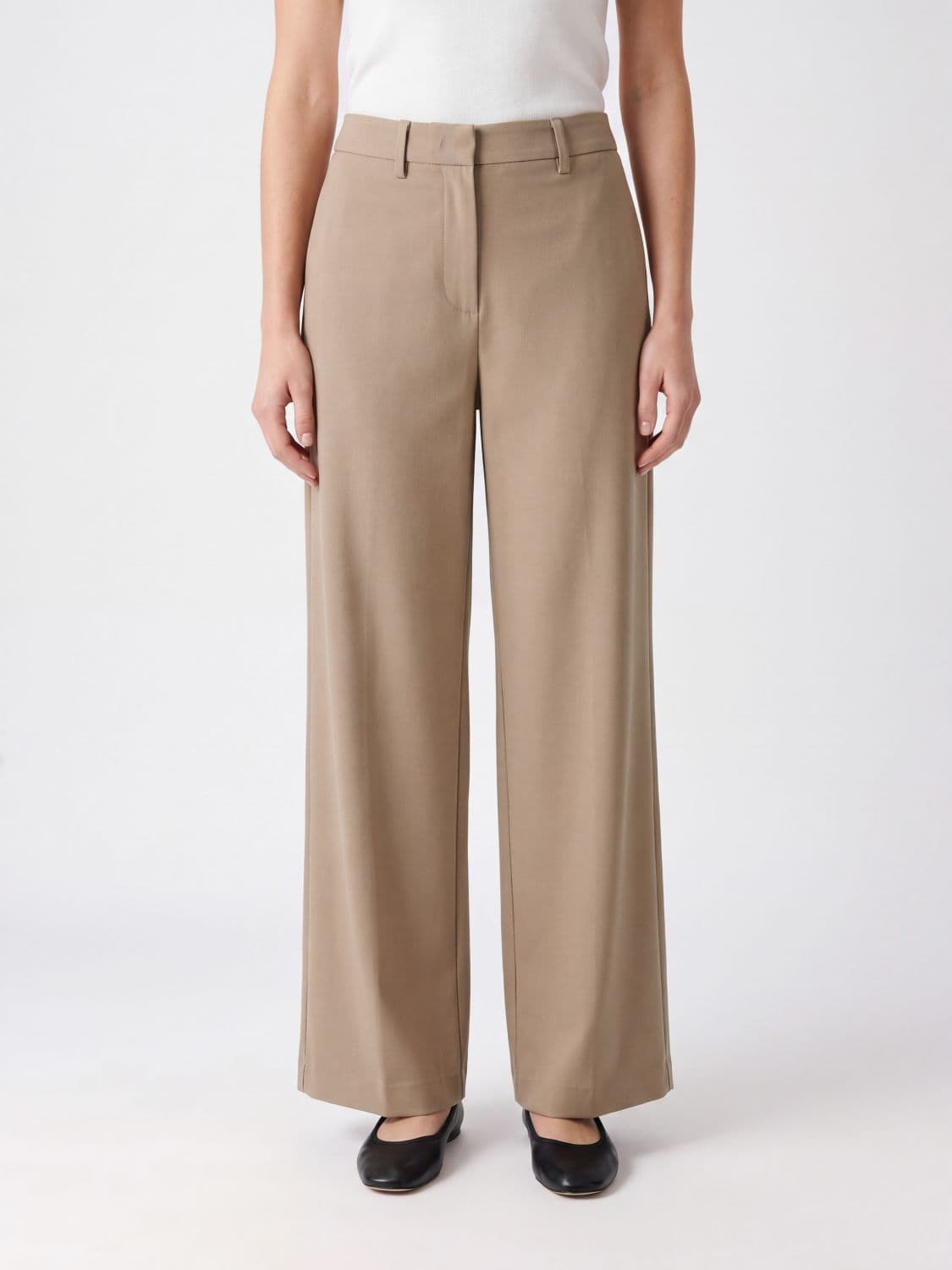 Fabiana Filippi High-Waisted Wide-Leg Crêpe Trousers with Concealed Fastening