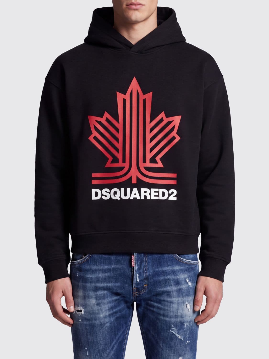 Dsquared2 Relaxed-Fit Cotton Hoodie with Contrast Logo