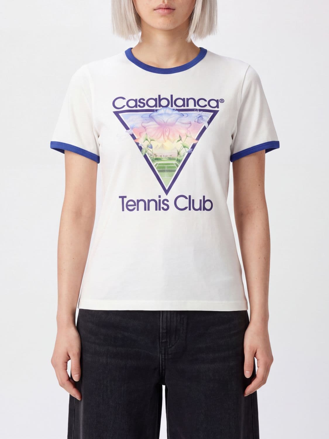 Casablanca Slim Fit Stretch-Cotton Graphic Print T-Shirt