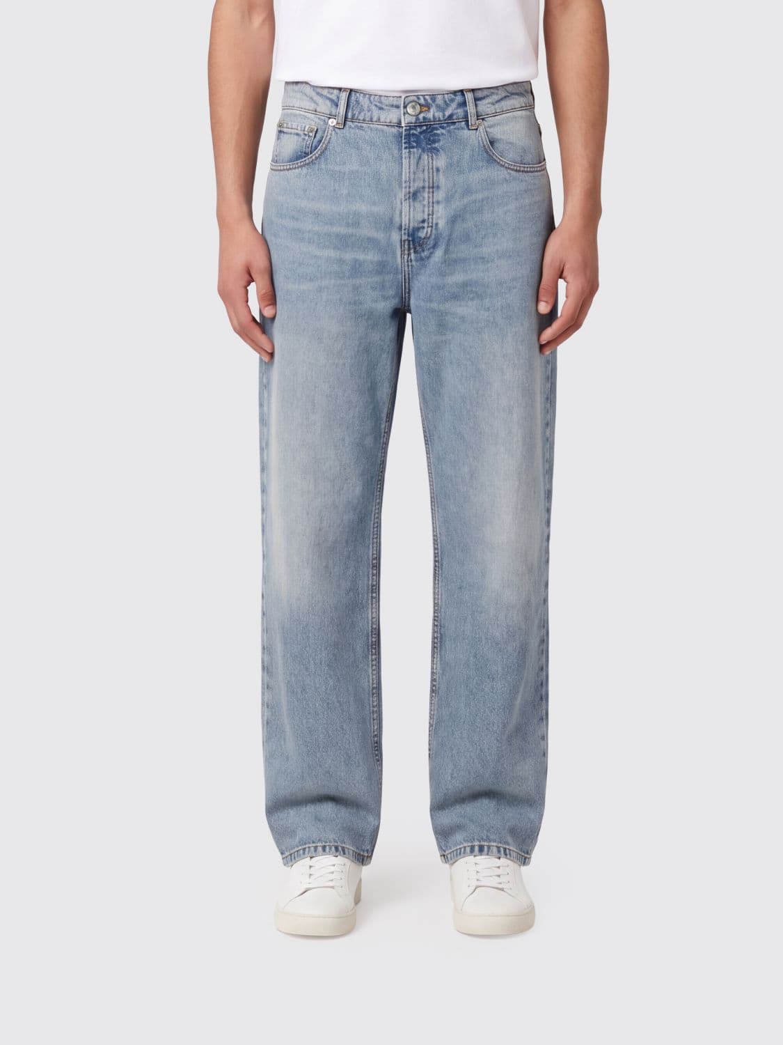 Ami Paris Wide-Leg Stretch-Denim Jeans with Mid-Rise and Five-Pocket Design