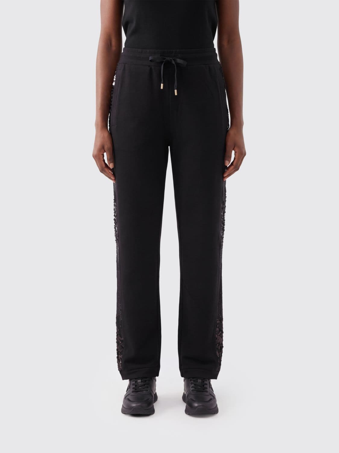 Liu Jo Straight-Leg Viscose Jogging Trousers with Sequins