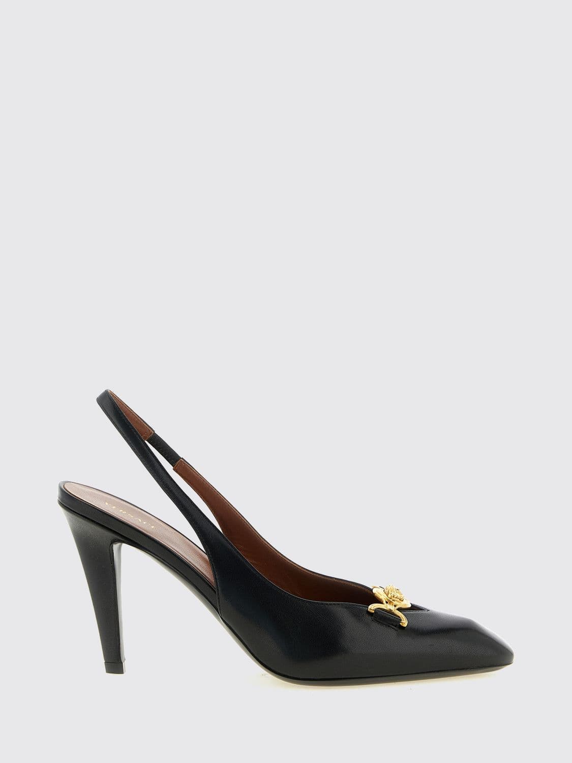Versace Lambskin Slingback Pumps with Stiletto Heel and Medusa Logo