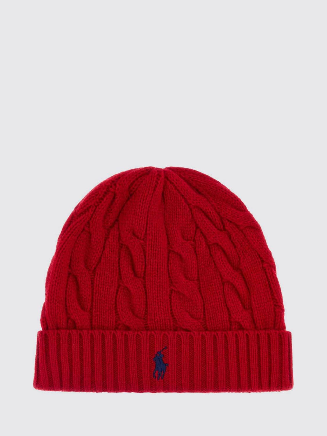 Polo Ralph Lauren Wool and Cashmere Blend Beanie with Contrast Pony Logo