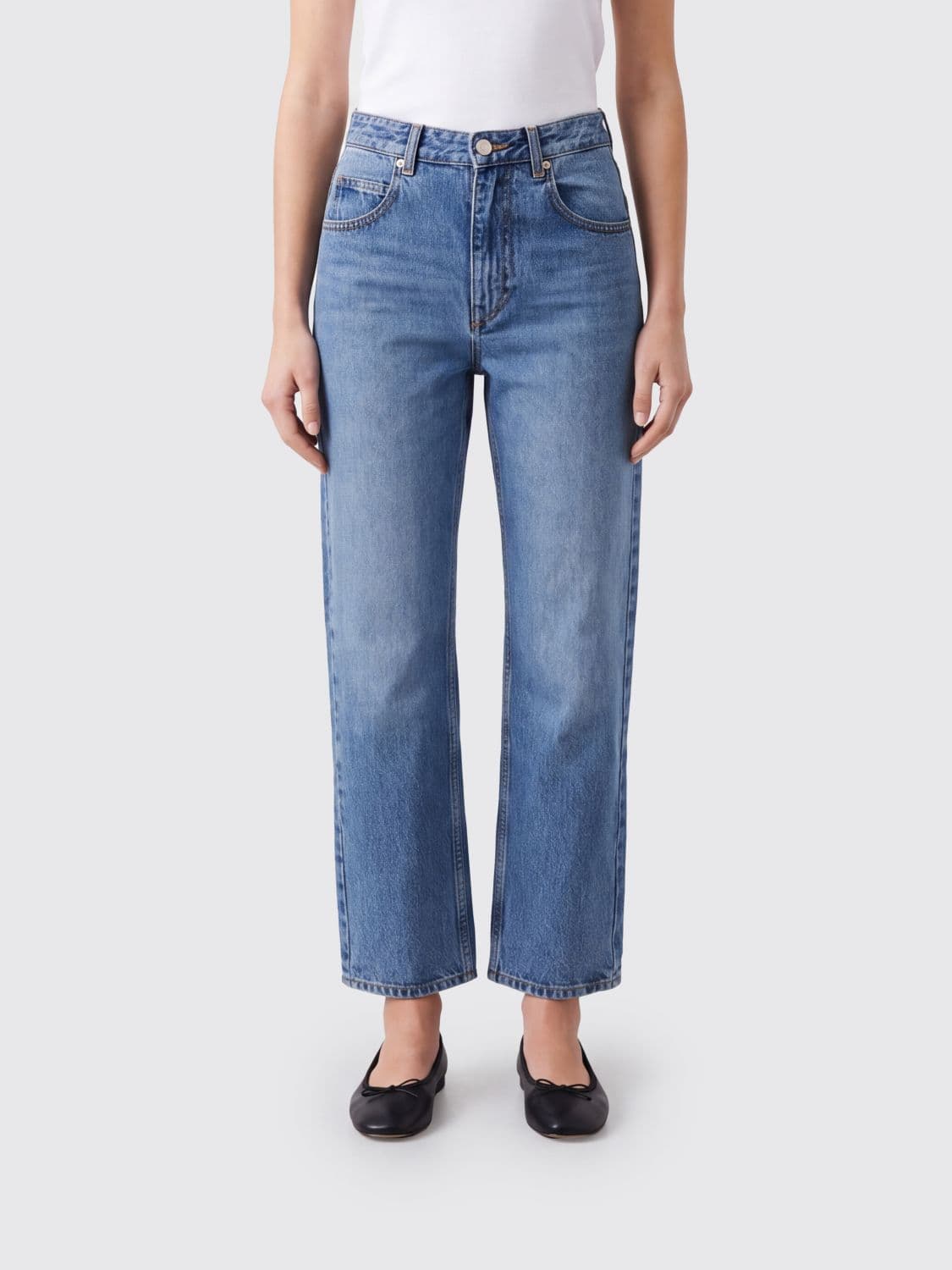 Isabel Marant Etoile Dakota Mid-Rise Cropped Denim Jeans