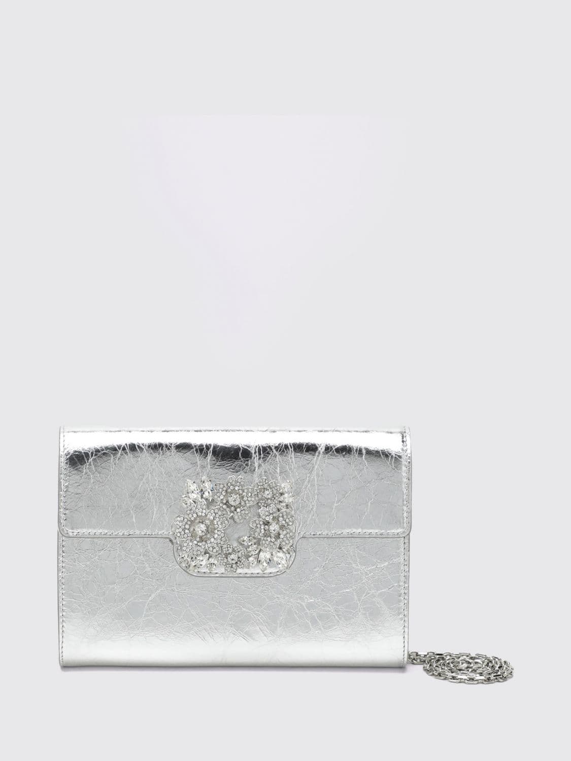 Roger Vivier Efflorescence Laminated Leather Mini Bag with Jewel Buckle