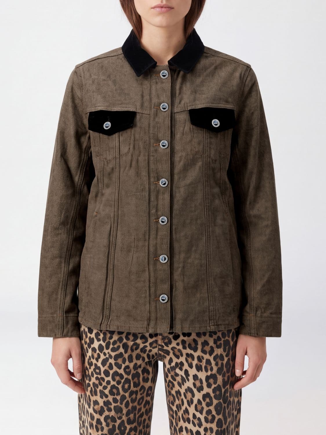 Ganni Shirt Woman color Coffee