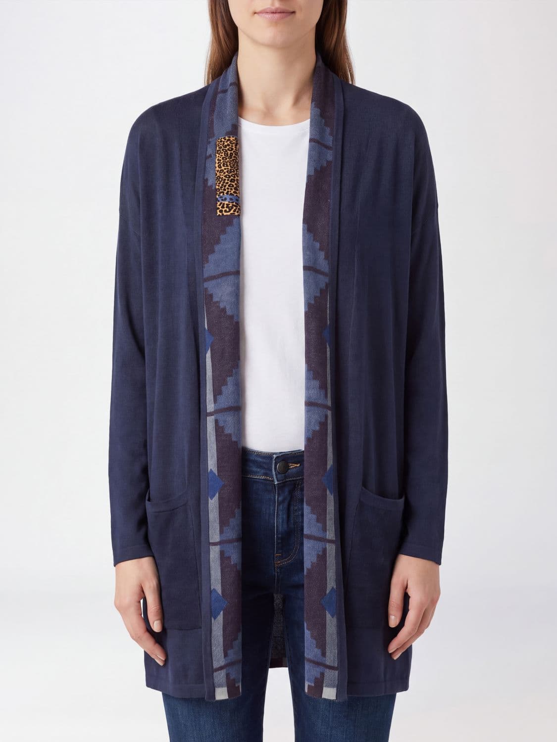 In Bed With You Open-Front Pure Wool Cardigan with Contrast Trims