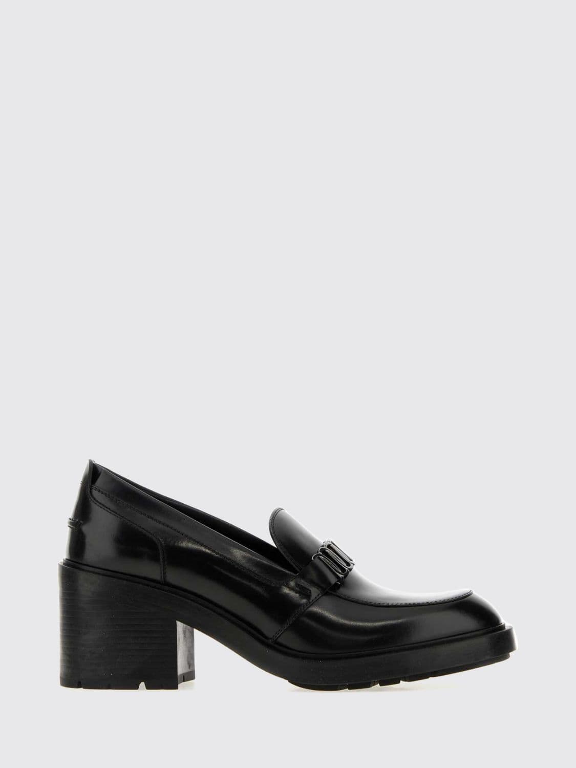 Ferragamo Vara Penny Loafers in Brushed Leather with Mid Heel