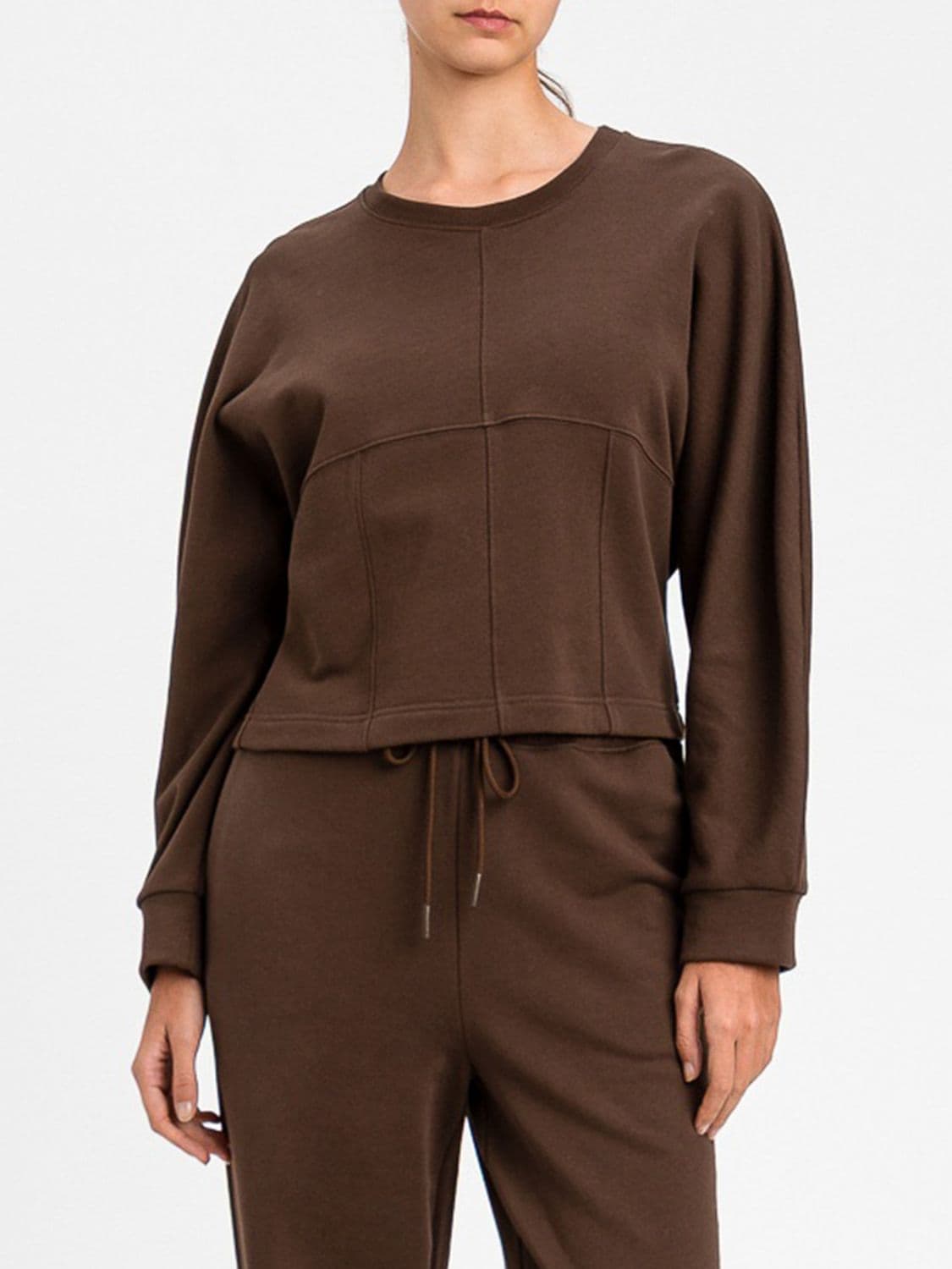 Twinset Long-Sleeved Crewneck Sweatshirt in Pure Cotton