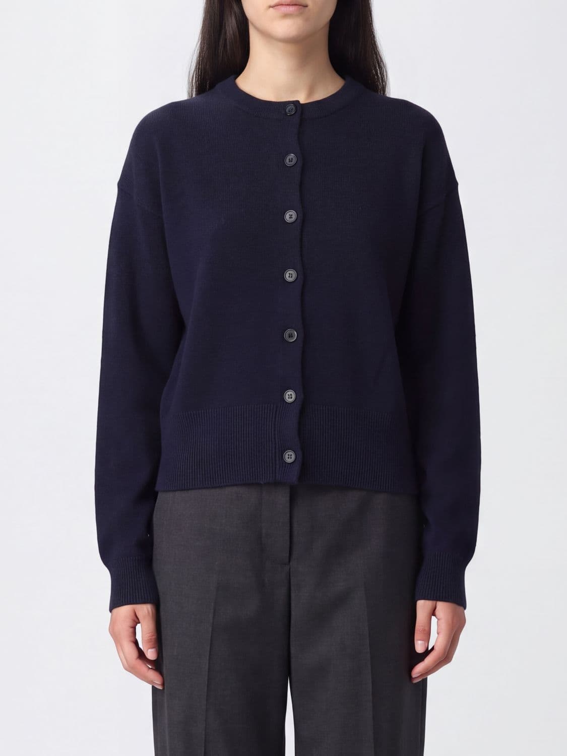 Extreme Cashmere Crew Neck Cardigan in Cashmere Blend with Buttons