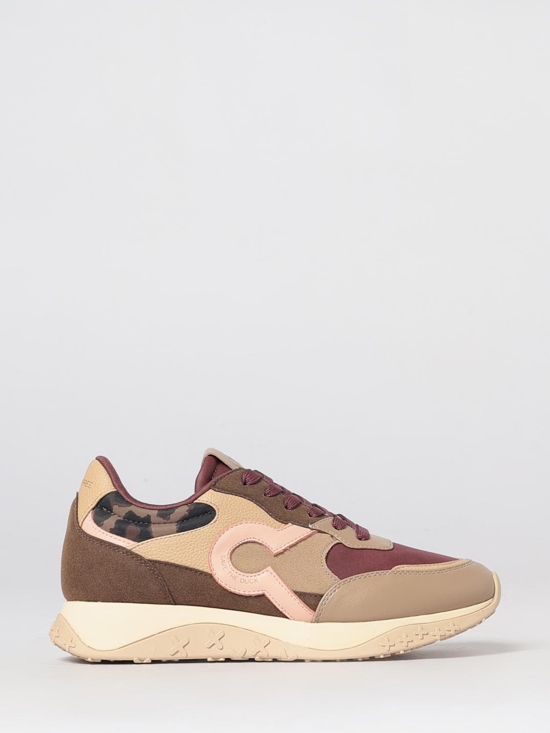 Save The Duck Low-Top Sneakers in Vegan Leather and Recycled PET with Abstract Pattern