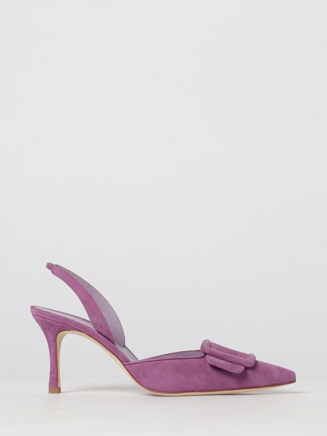 Manolo Blahnik Maysli Suede Slingback Pumps with Mid Heel