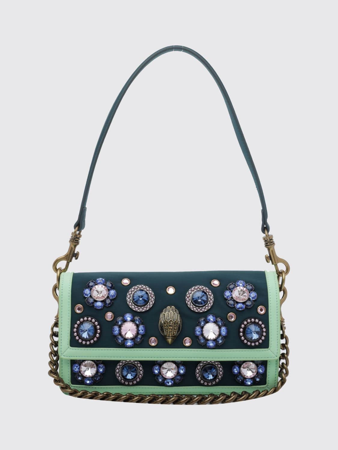 Kurt Geiger London Shoreditch Mini Bag in Nylon with Rhinestones and Strap