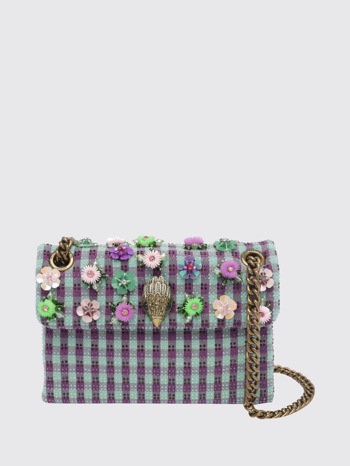 Kurt Geiger London Floral Embroidered Mini Crossbody Bag with Rhinestones