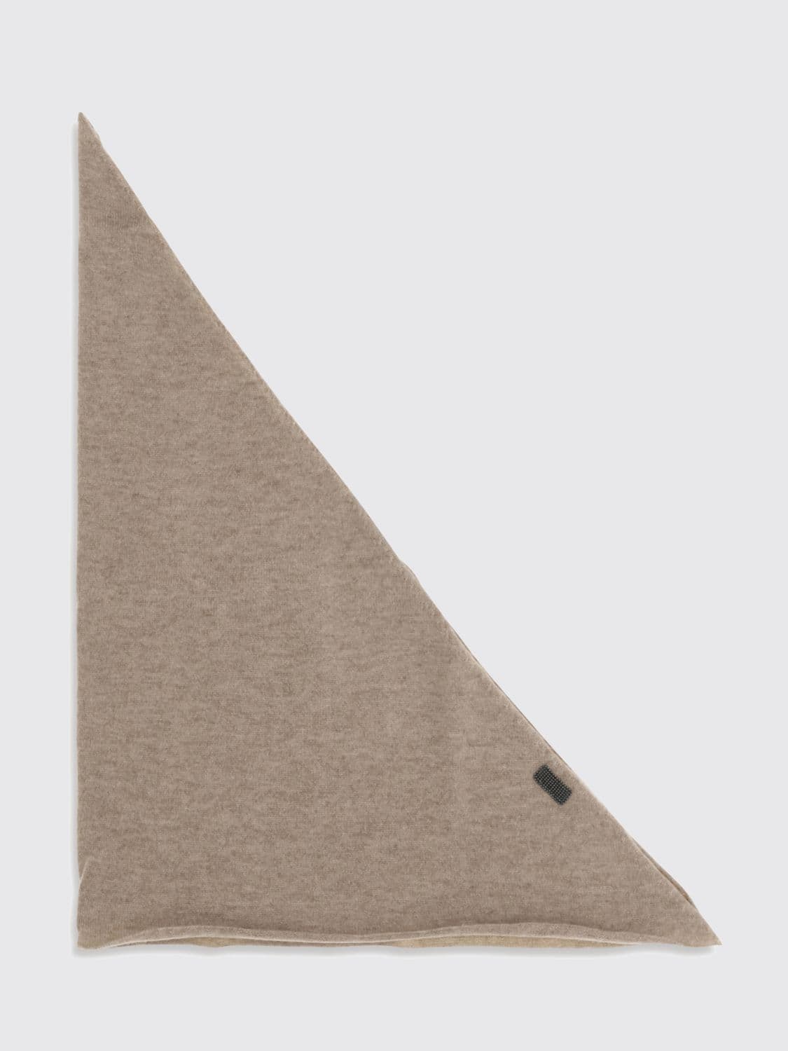 Brunello Cucinelli Triangular Cashmere Foulard with Monile Embellishment