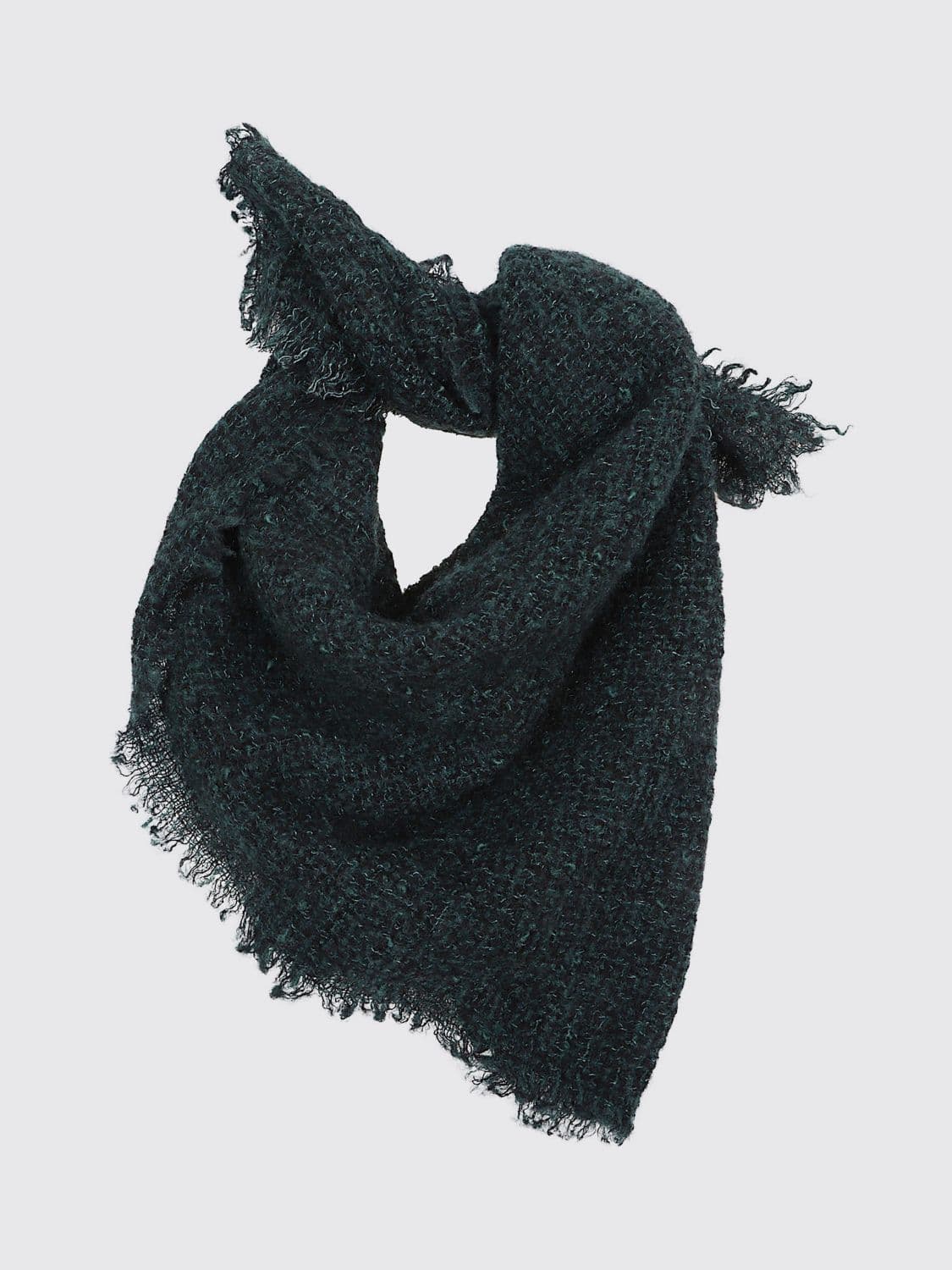 Faliero Sarti Pure Wool Scarf with Fringed Trims