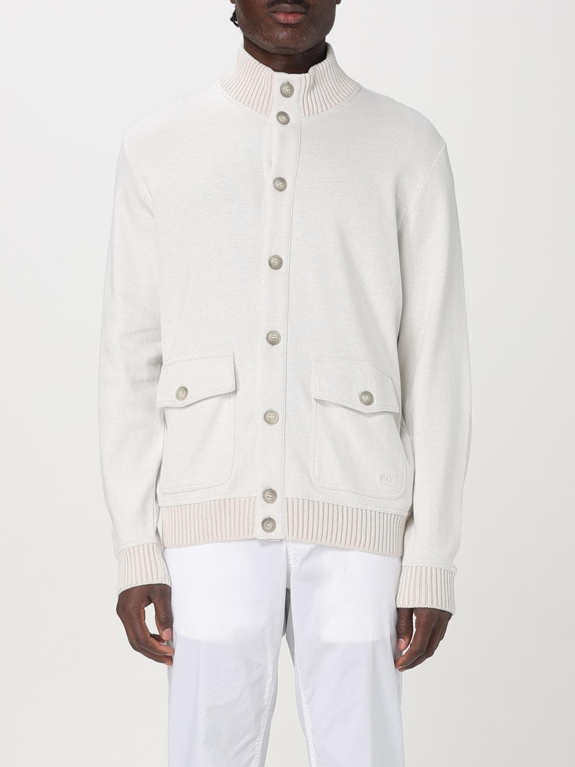 Fay Sweater Men color Mastic · 48