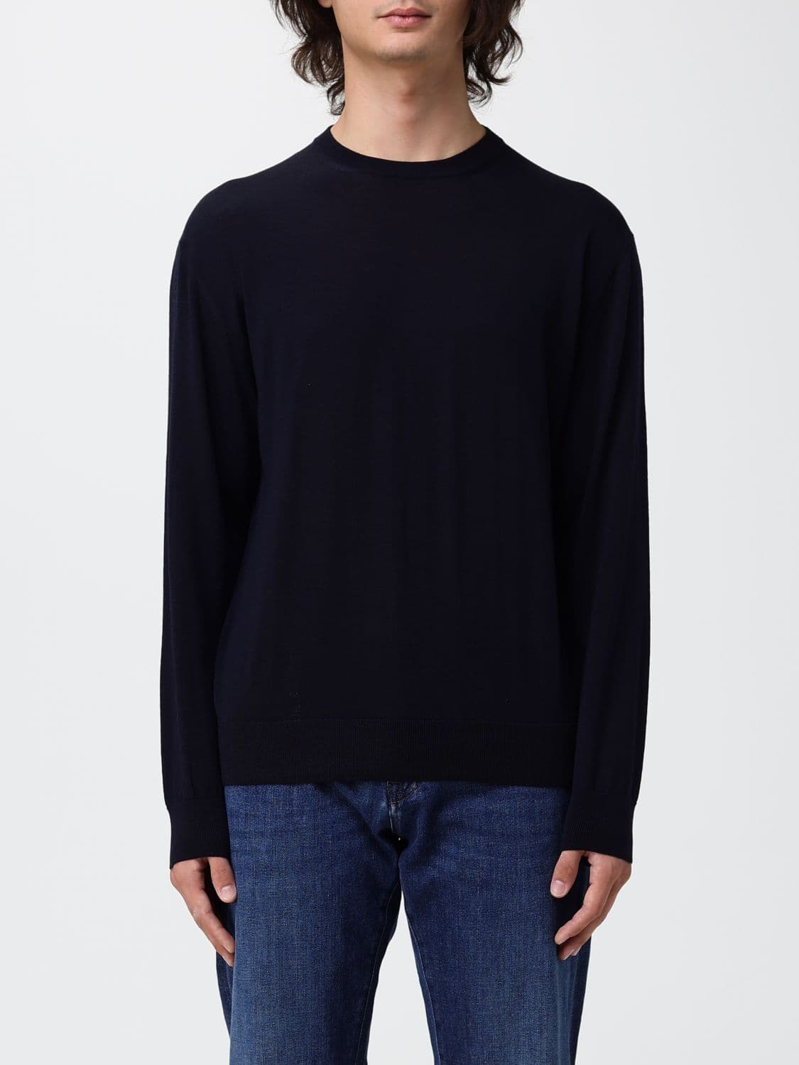 Paul & Shark Pure Merino Wool Crewneck Jumper with Ribbed Trims