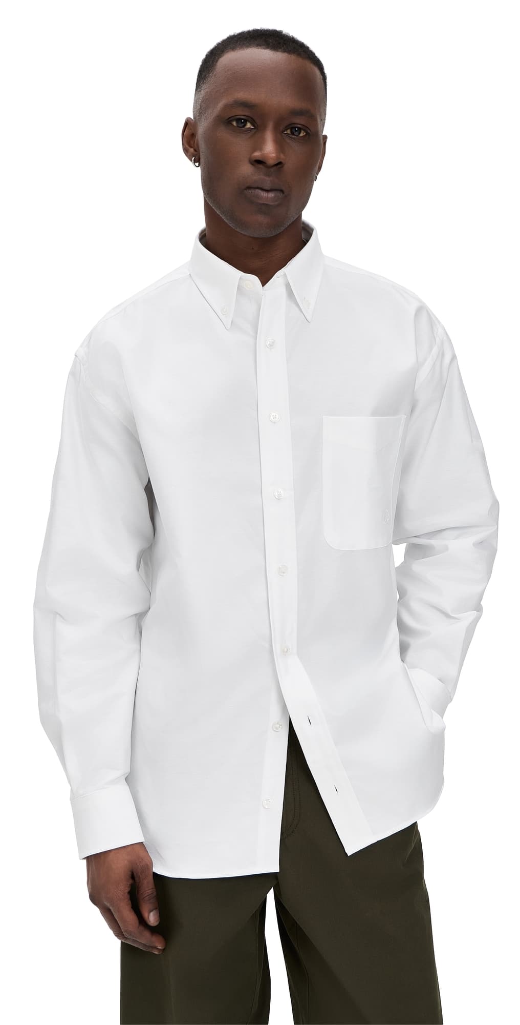 Aaron Levine Logo Oxford Shirt White