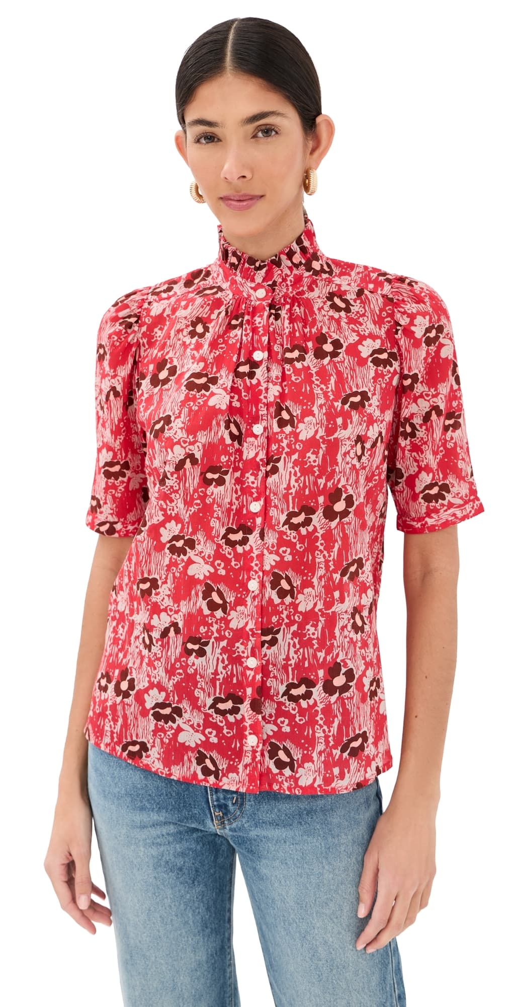 Alix of Bohemia Winnie Rougewood Shirt Medium Red
