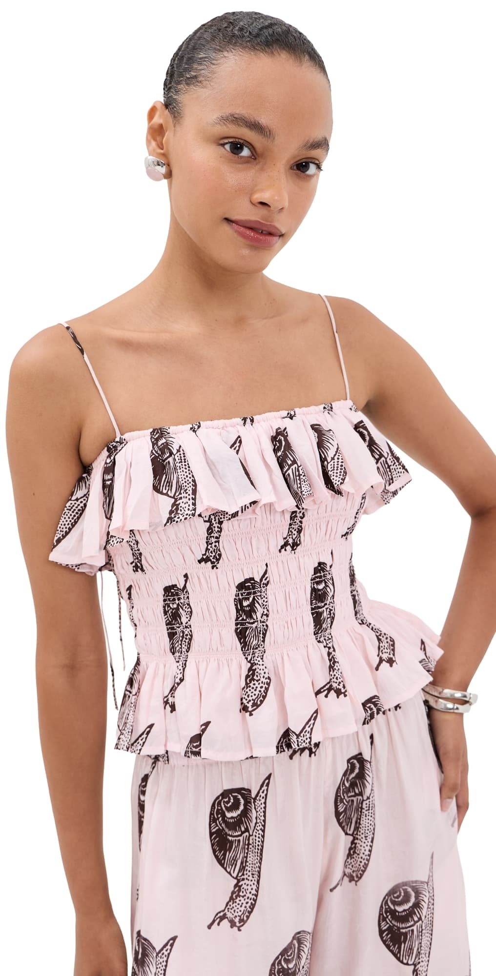 Alix of Bohemia Claire Snail Study Silk Top Light Pink
