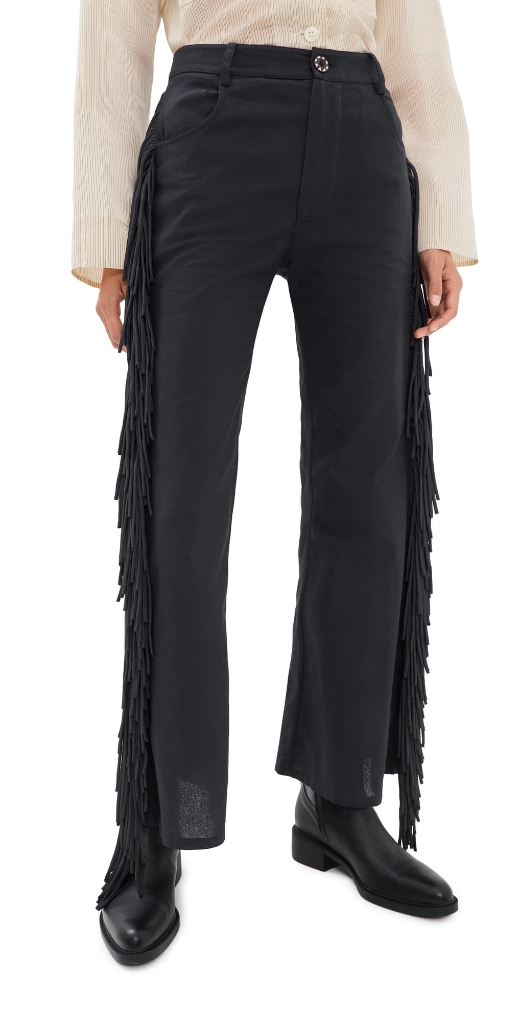Alix of Bohemia Bunny Onyx Fringe Pant Black