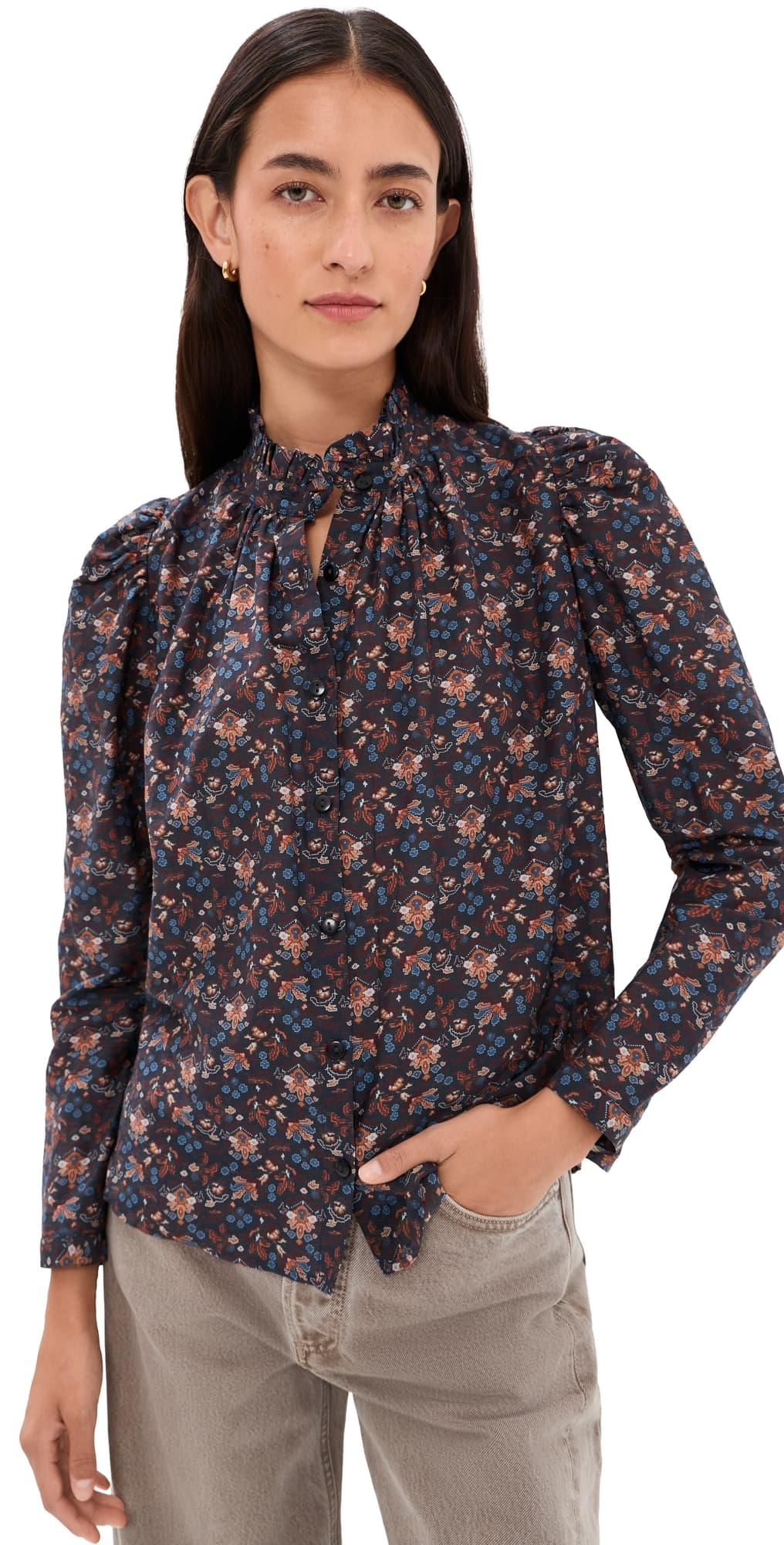 Alix of Bohemia Artemis Indigo Kilim Shirt Dark Blue