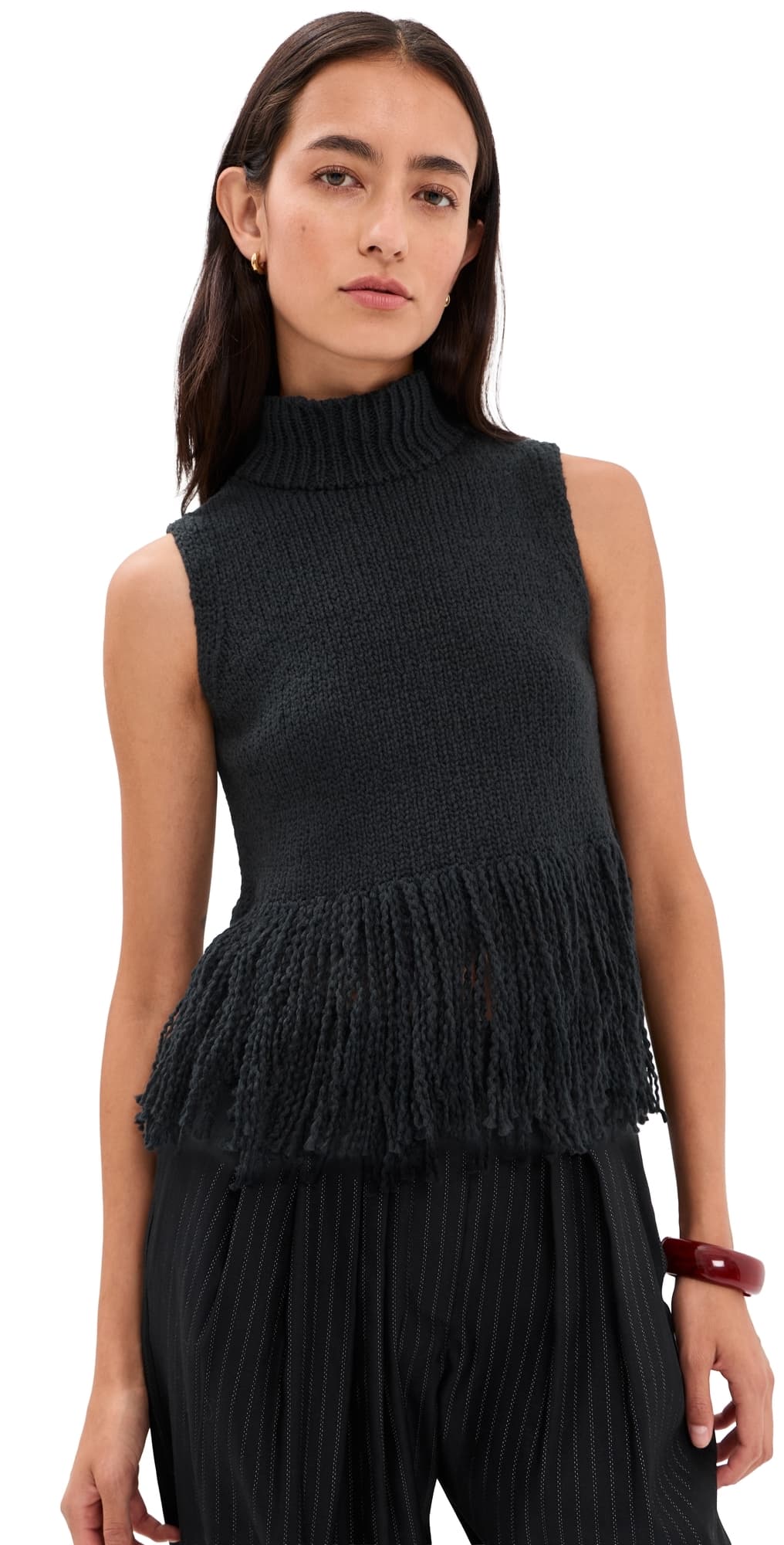 Alix of Bohemia Sonia Fringe Top Black