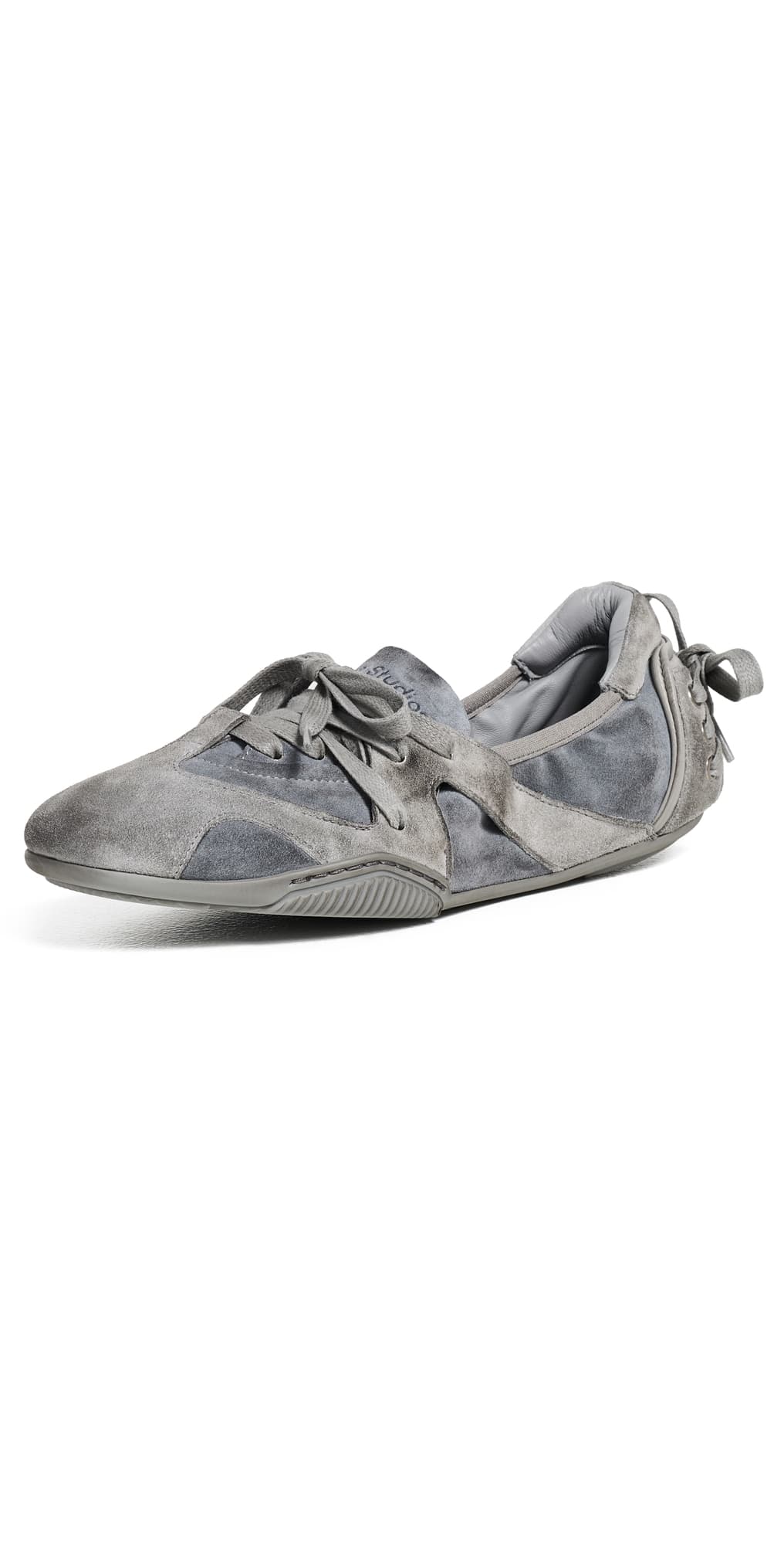 Acne Studios Bilaria Tumbled Suede Ballet Sneakers Multi Grey