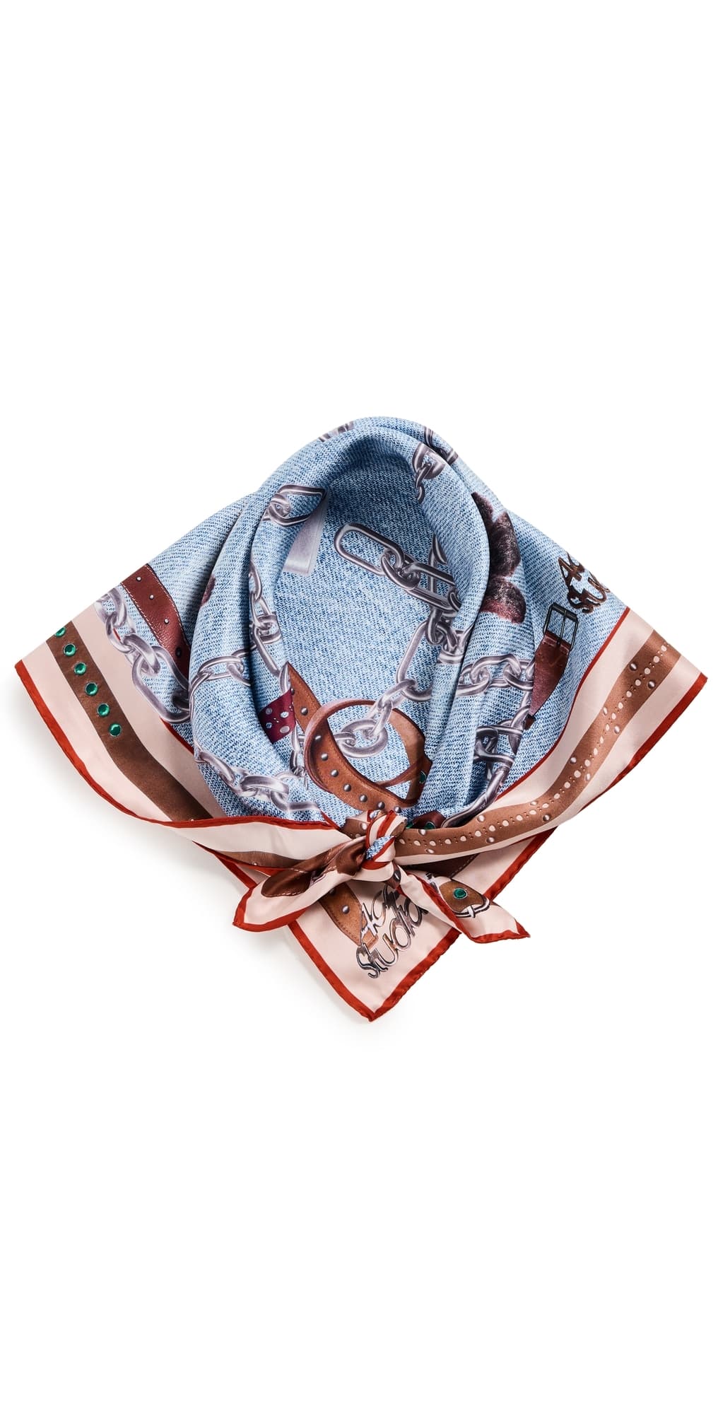 Acne Studios Vasco Teddy Silk Scarf Denim Blue