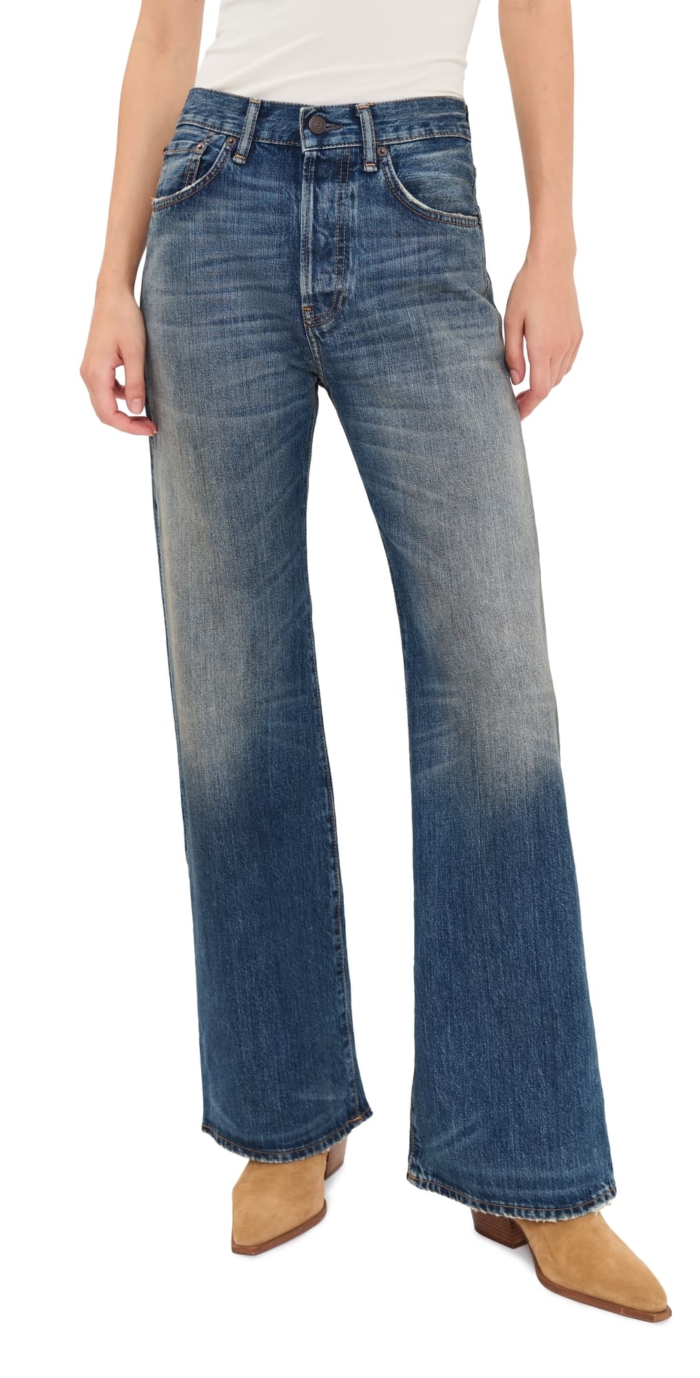 Acne Studios 2021F Regular Fit Jeans Mid Blue