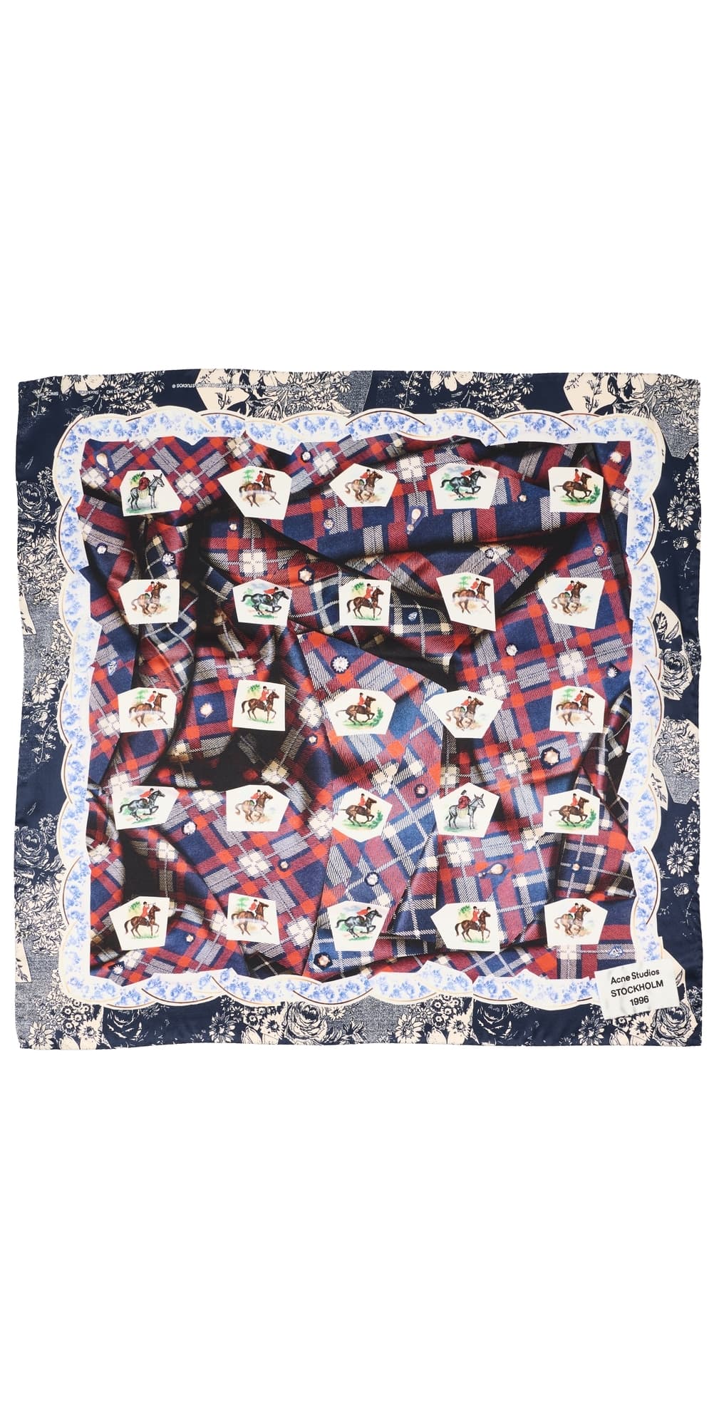 Acne Studios Volta Check Scarf Blue · One Size