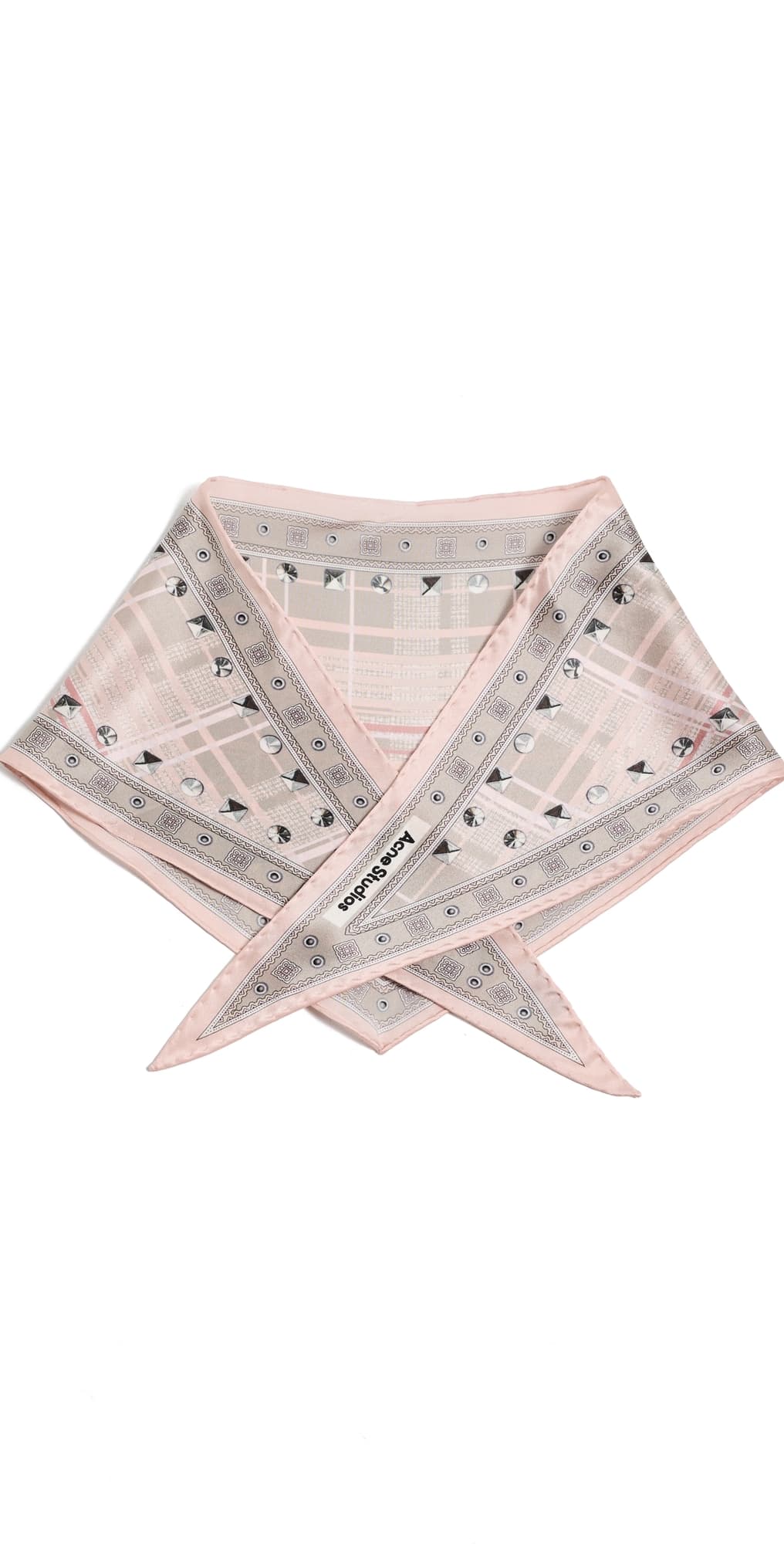 Acne Studios Volta Triangle Check Scarf Pink · One Size