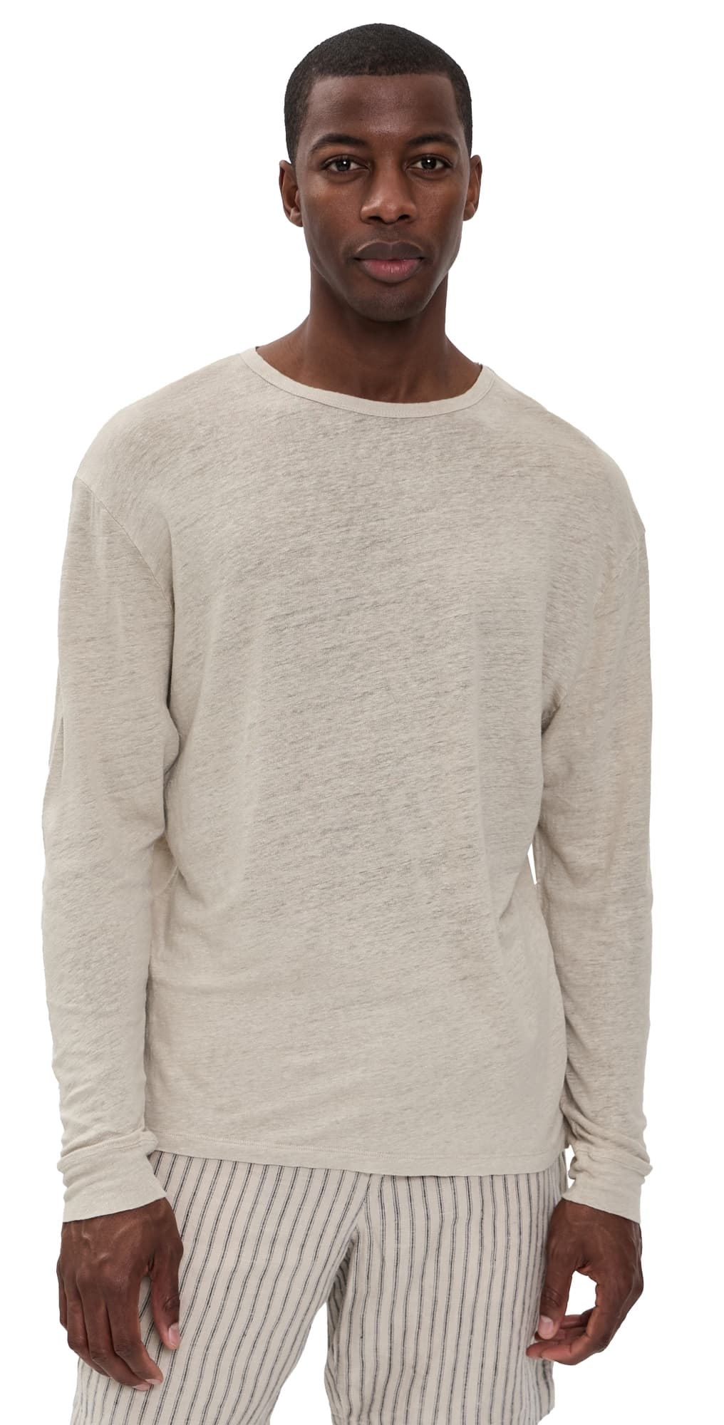 Alex Crane Linen Long Sleeve Sun Tee Bone