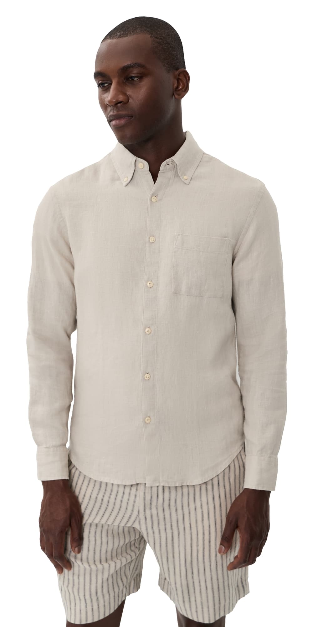 Alex Crane Linen Playa Shirt Bone