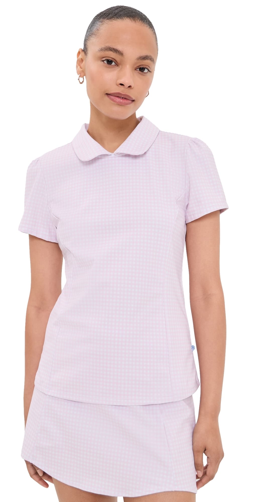 Addison Bay Mayfair Short Sleeve Gingham Top Ballet Slippergingham