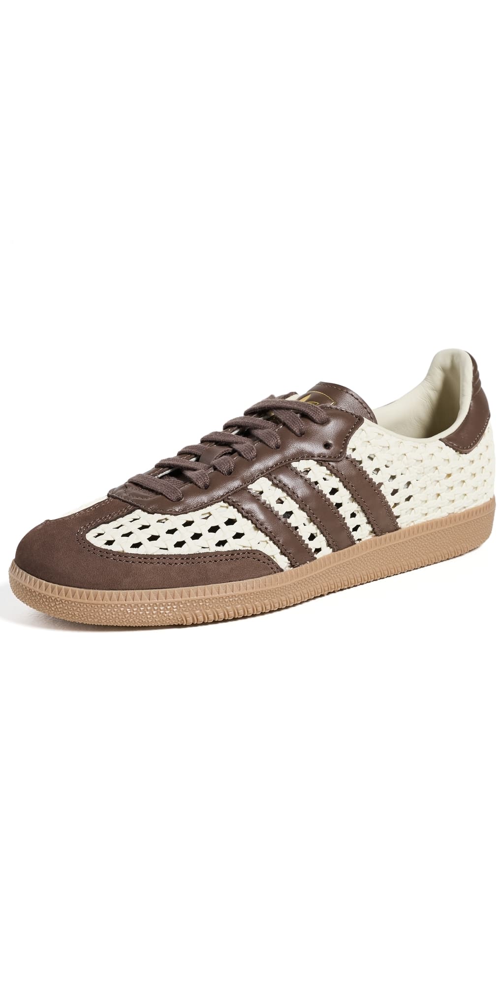 adidas Samba OG Woven Sneakers Cream Wh/Earth Strata/Gold Met