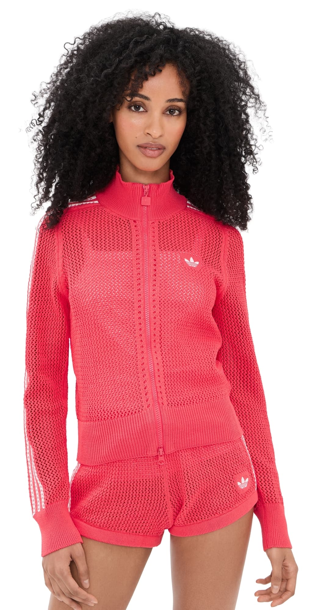 adidas Knitted Crochet Track Jacket Semi Lucid Red/Blue