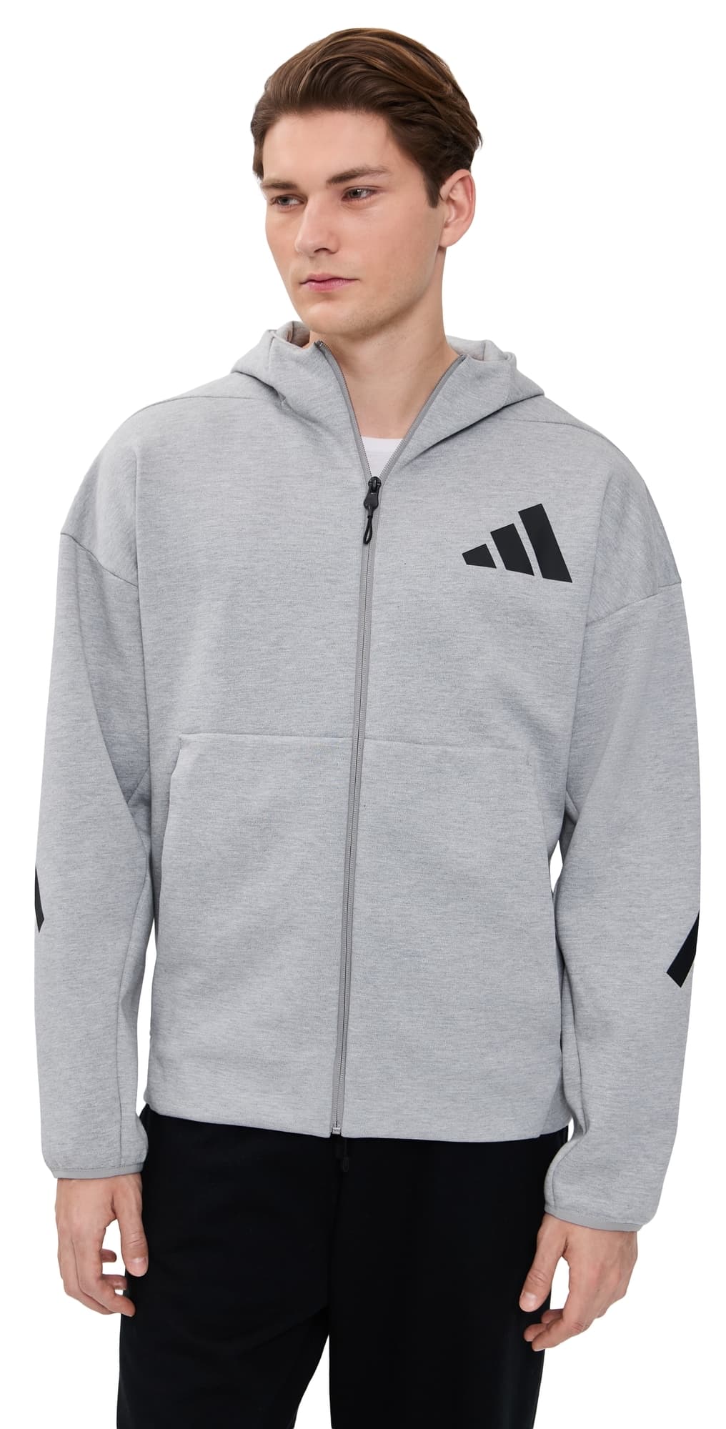 adidas Z. N.E. Full Zip Sweatshirt Medium Grey Heather