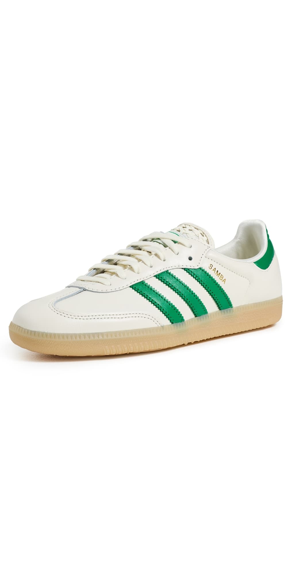 adidas Samba OG Sneakers Off White/Green/Gold Met