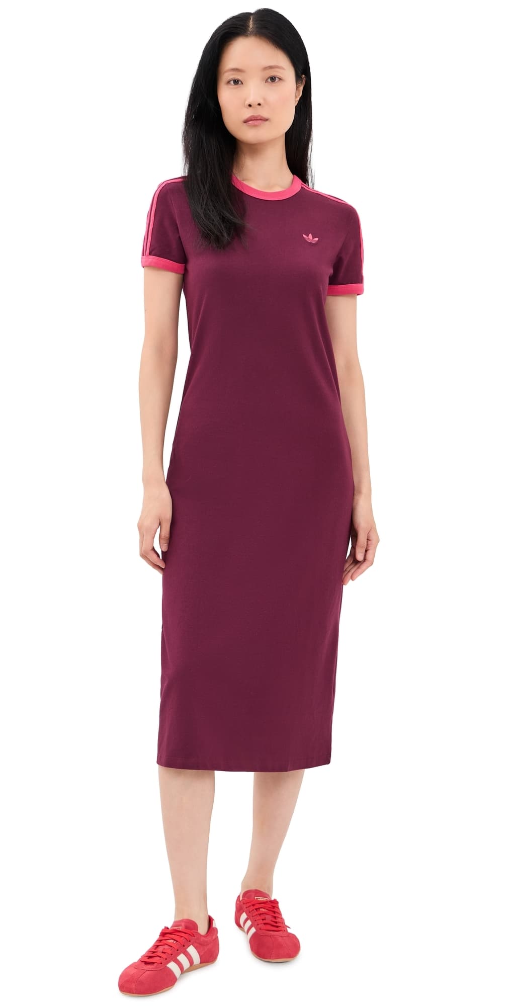 adidas 3 Stripes Dress Maroon/Power Pink