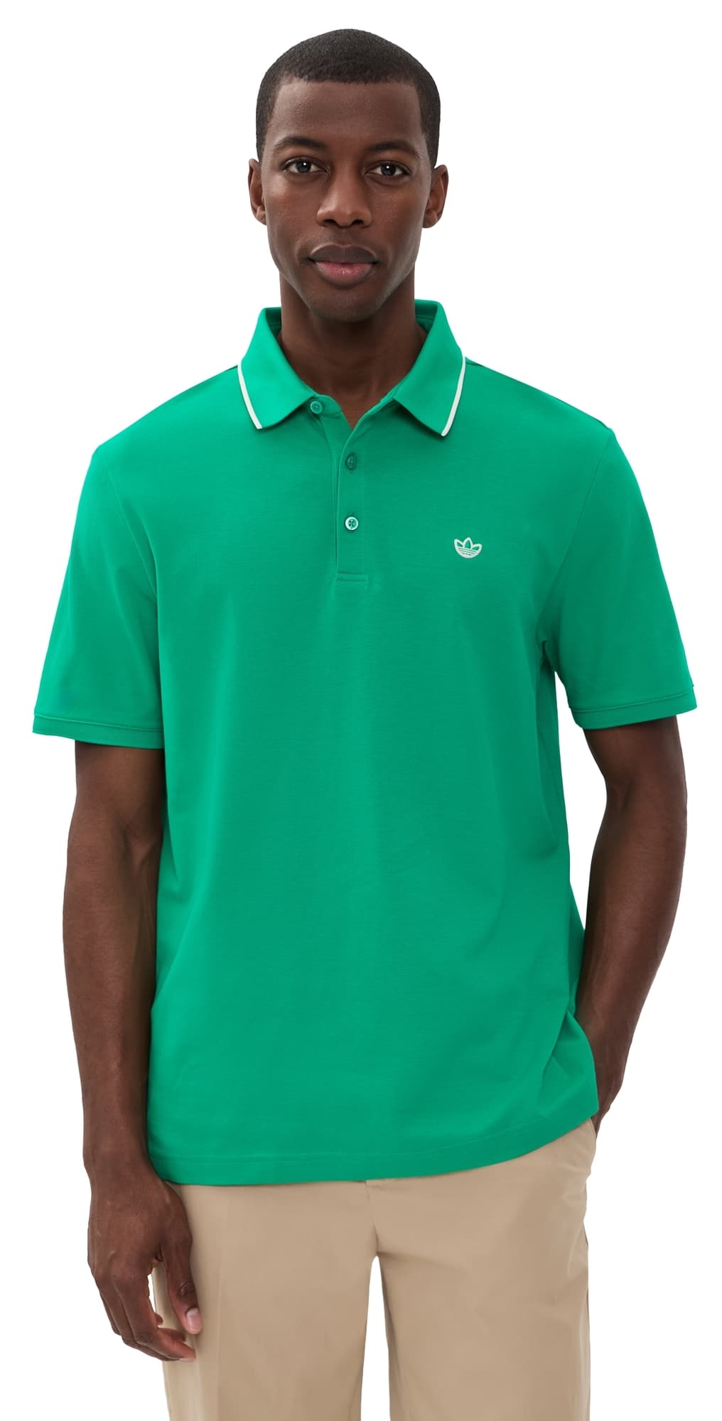 Adidas Golf Originals Twistknit Trefoil Polo Court Green
