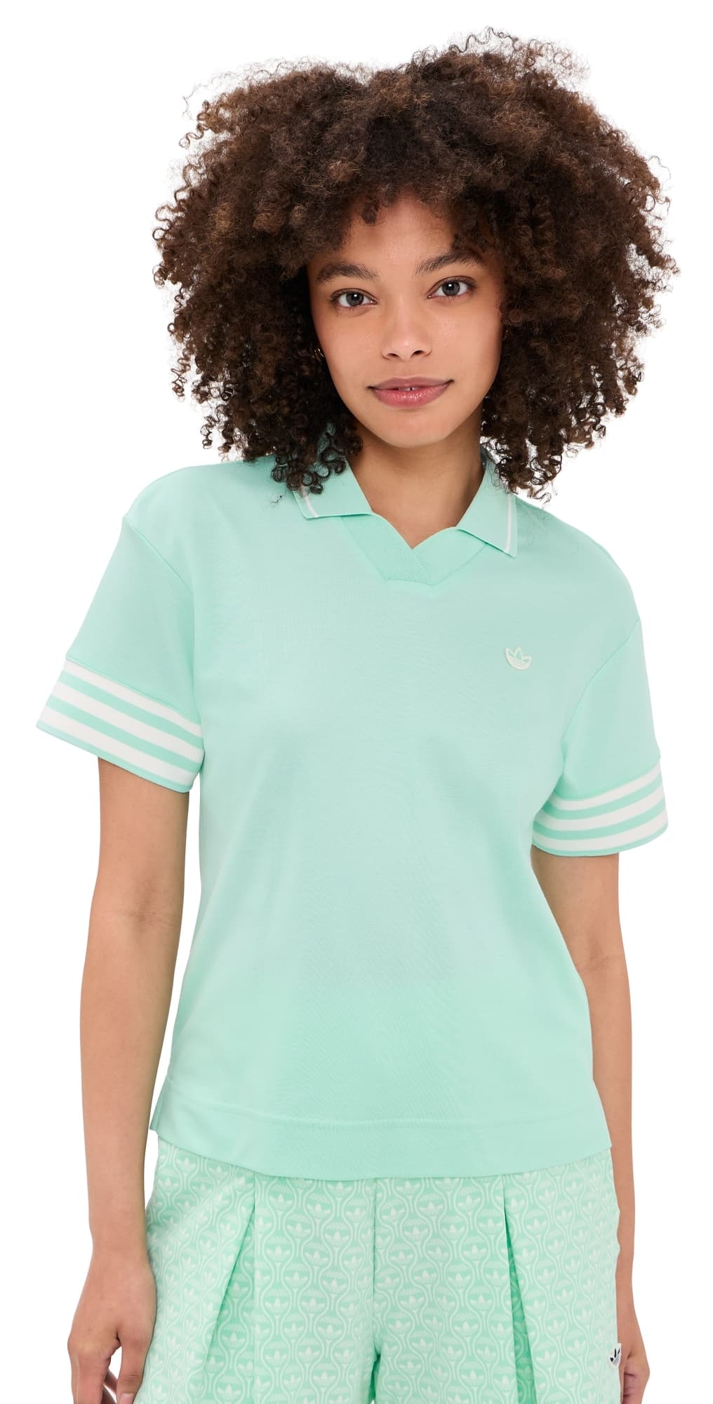 Adidas Golf Originals 3 Stripe Polo Clear Mint