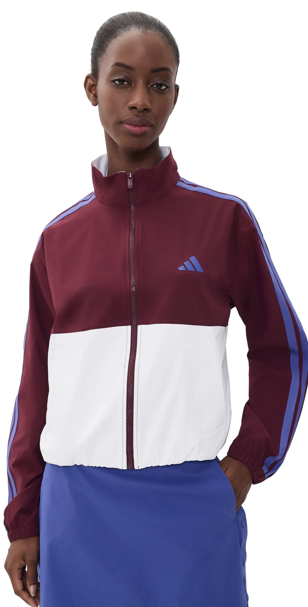 Adidas Golf Beyond Color Block Zip Jacket Maroon