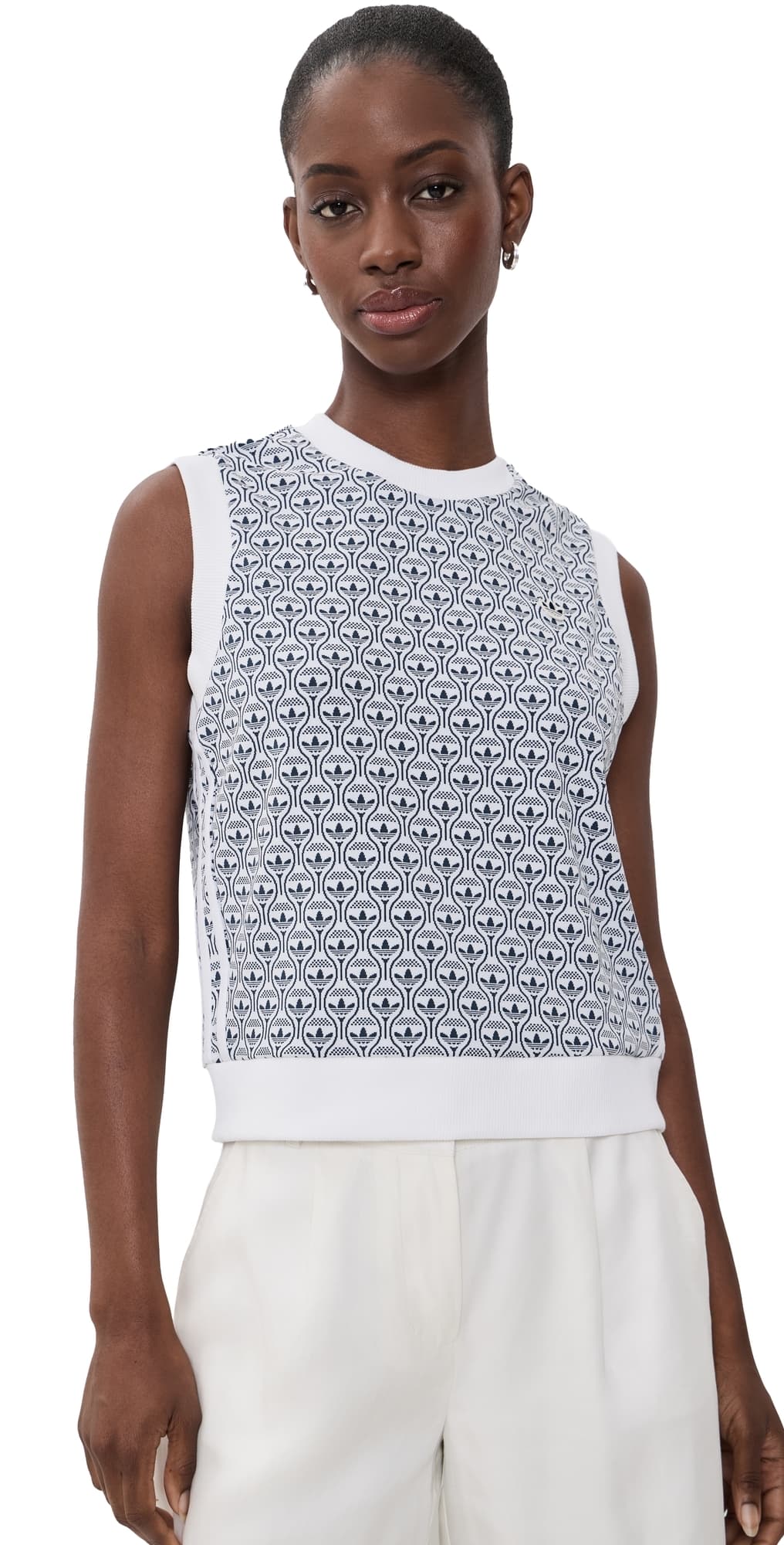 Adidas Golf Originals All Over Vest chalk white/night indigo