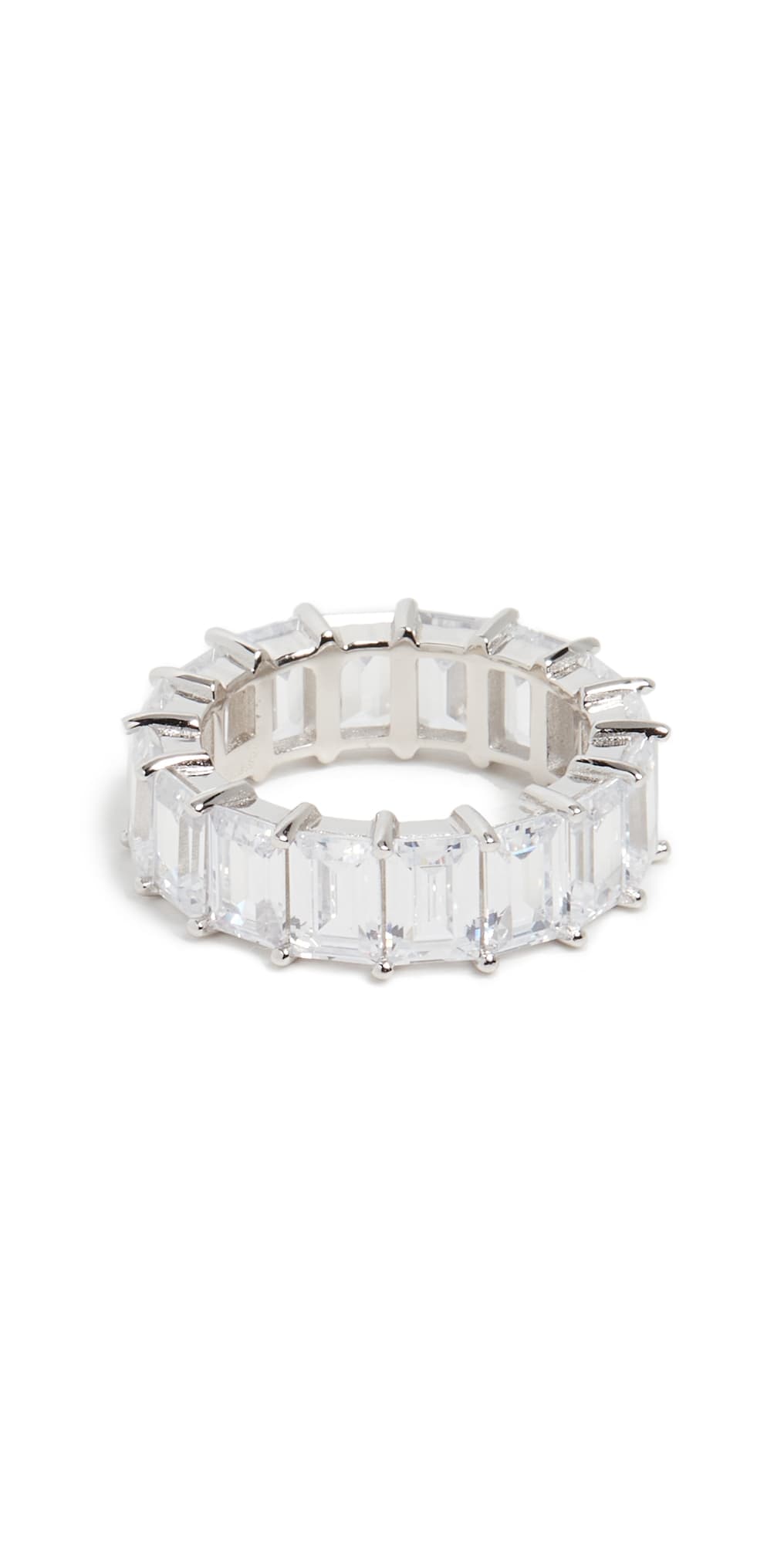 By Adina Eden Baguette Eternity Band Silver