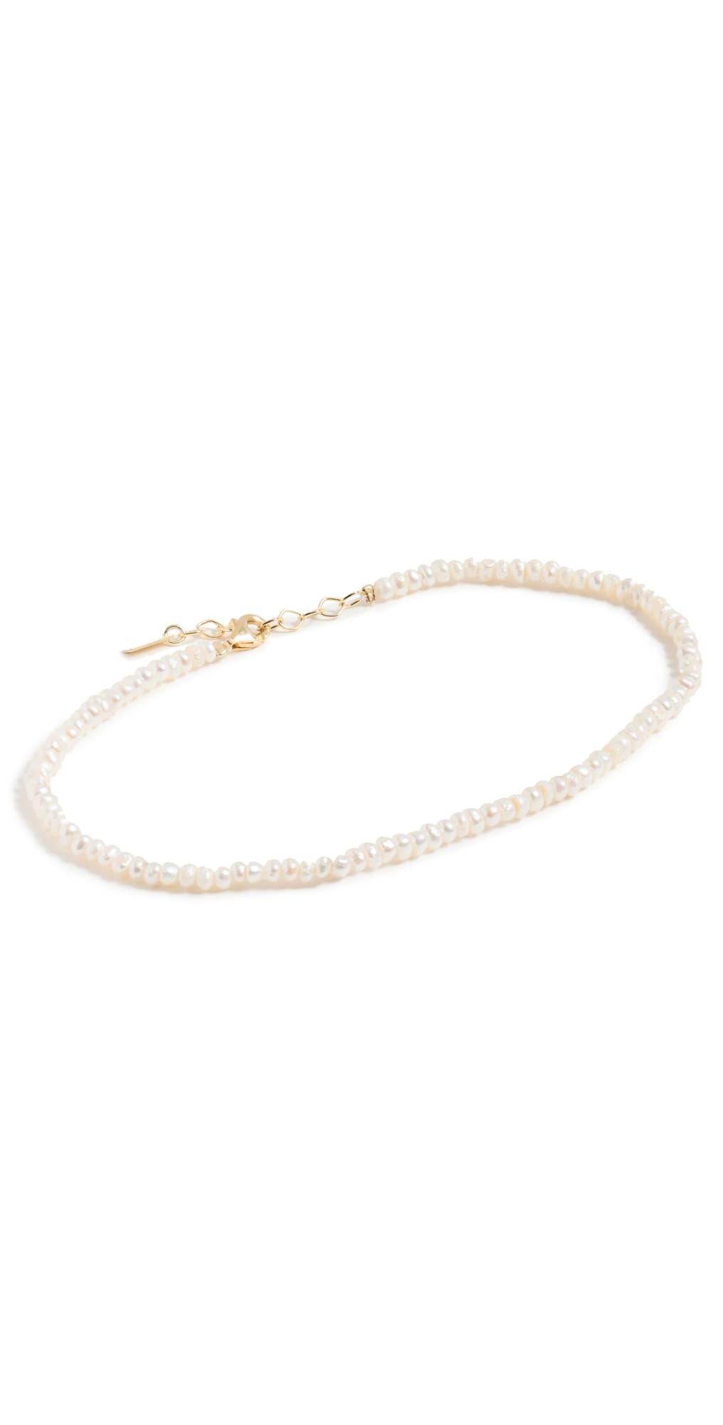 By Adina Eden Tiny Pearl Anklet Pearl White